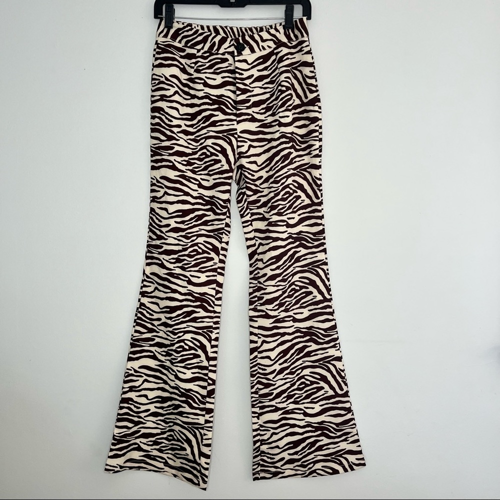SHEIN Zebra Print Flare Pants